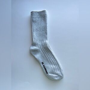 Jil Sander Light Gray Ribbed Casual Socks